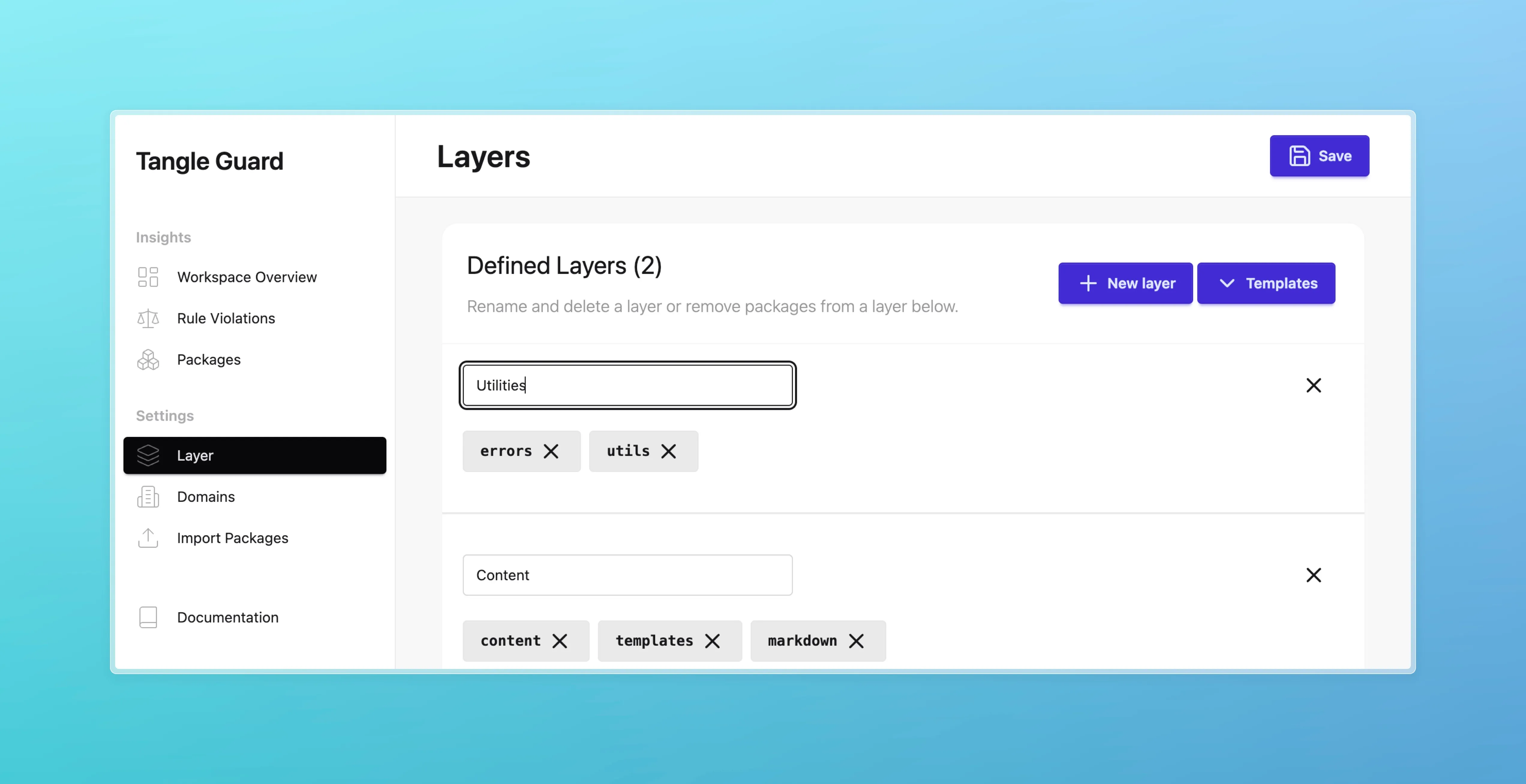 Renaming a layer